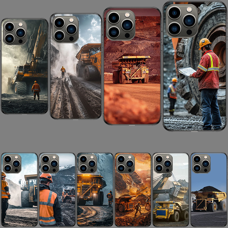 Heavy Equipment Inspection - جراب هاتف متين بتصميم شاحنة قلابة